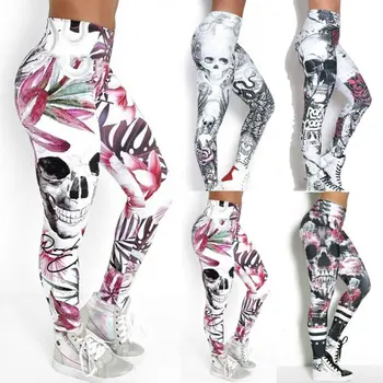 

2019 Summer New Casual Women's Pant Print Skinny Pencil Pant Stretchy Sports Jogging Running Gym Casual Pant