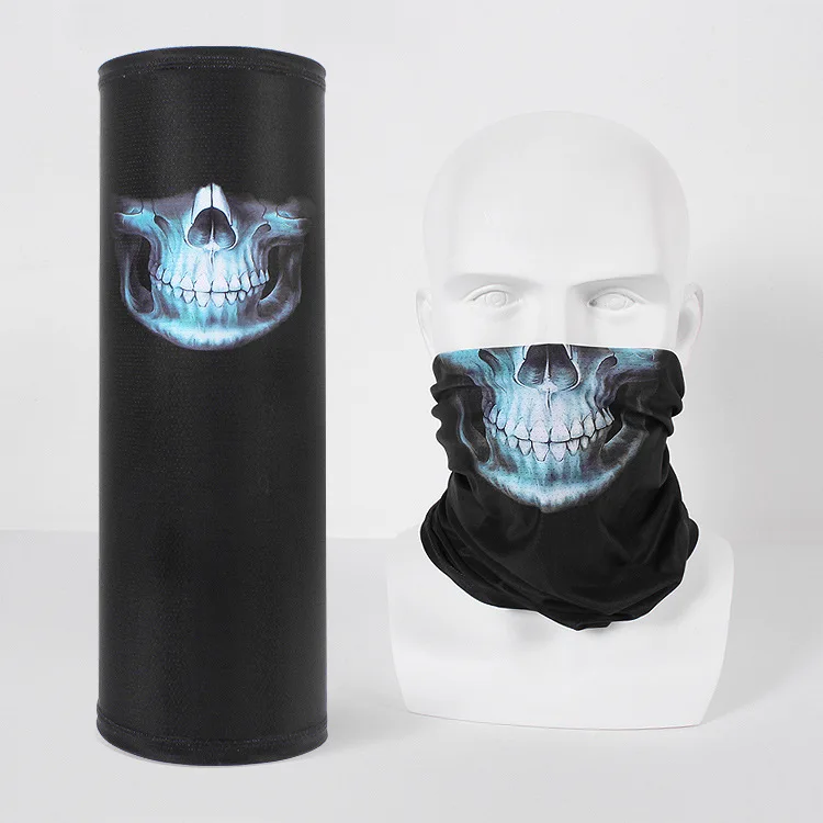 2021 Ice Silk Skull Outdoors Fishing Cycling Sunscreen Scarf Unisex Face Scarf Neck UV Sun Cover Smooth Breathable Sports mens infinity scarf