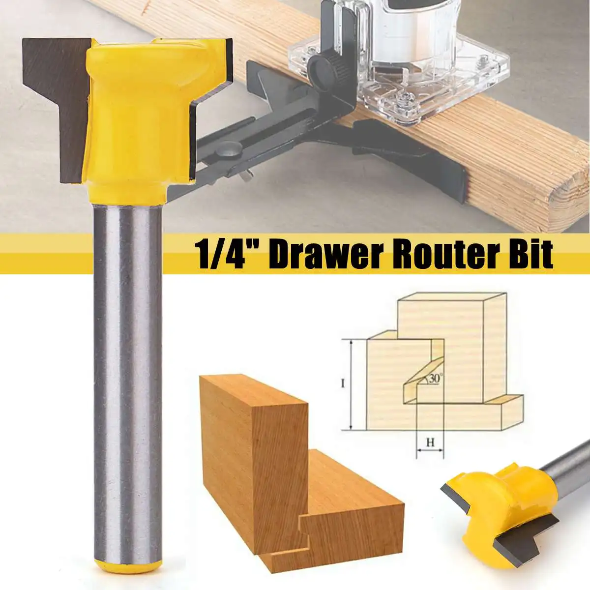 1 4 Inch Shank Reversible Drawer Front Router Bit For Woodworking