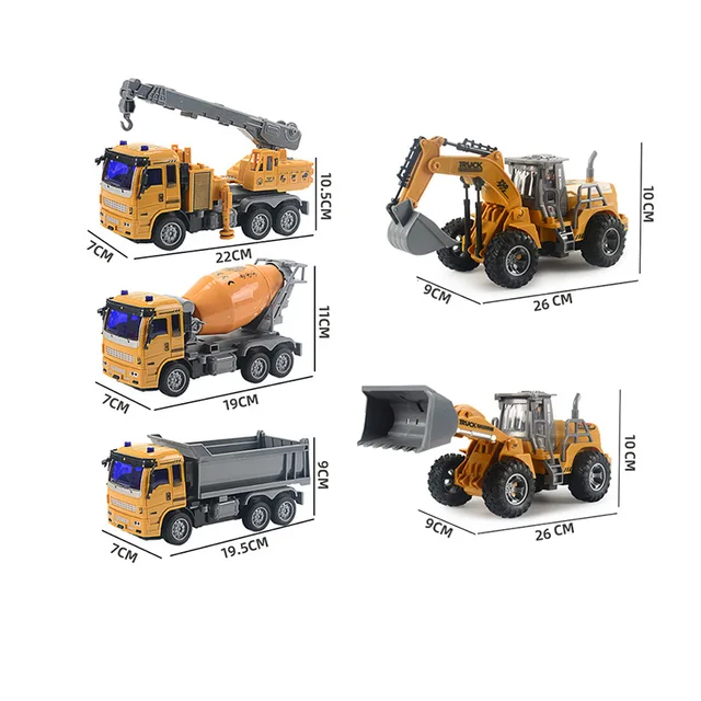 RC Trucks Mini Remote Control Bulldozer 1:32 Plastic Engineering Car Dump Truck Crane Excavator Model Electric Vehicle Toys Gift 6