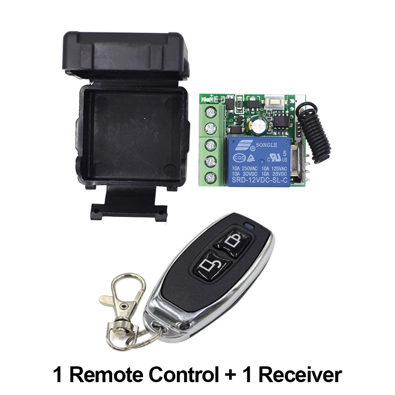 433 Mhz Wireless Remote Control Switch DC 12V 1CH Relay Receiver Module and RF Transmitter Electronic Lock Control Diy