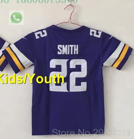 Для детей 8, Сэм Брэдфорд, 14, Стефон диггз, 19, adam thielen, 22, Harrison Smith, Adam Thielen, 19, Джерси, Миннесота - Цвет: for kids youth