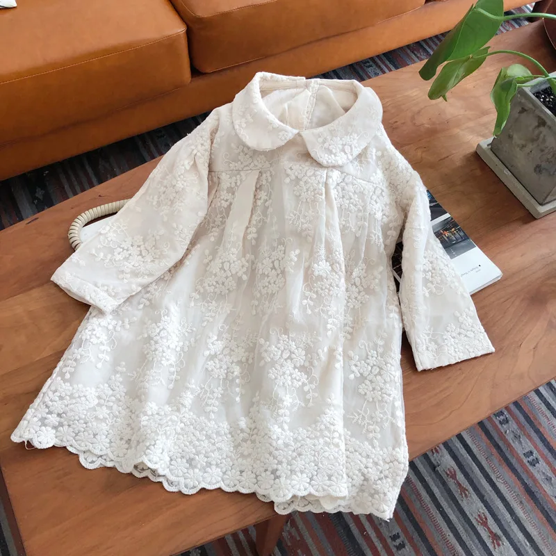 

2019 fashion kids clothes girl dress lace embroidery children princess dresses baby girls clothing