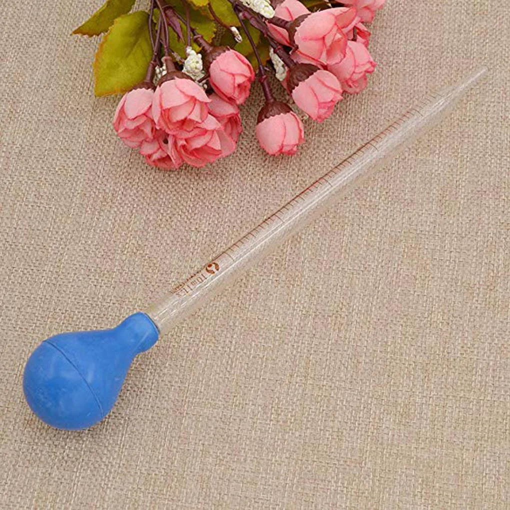 Glass pipette 5ml/10ml Glass Scale Line Dropper Pipette Lab Dropper Measuring Dropping Pipet Blue Rubber Head Pipettes