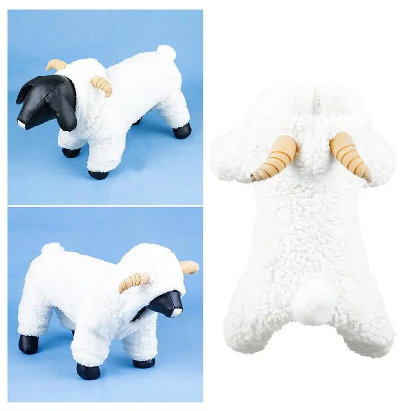 Забавный осенне-зимний костюм для домашних животных белая овечка Косплей Одежда для щенка собаки