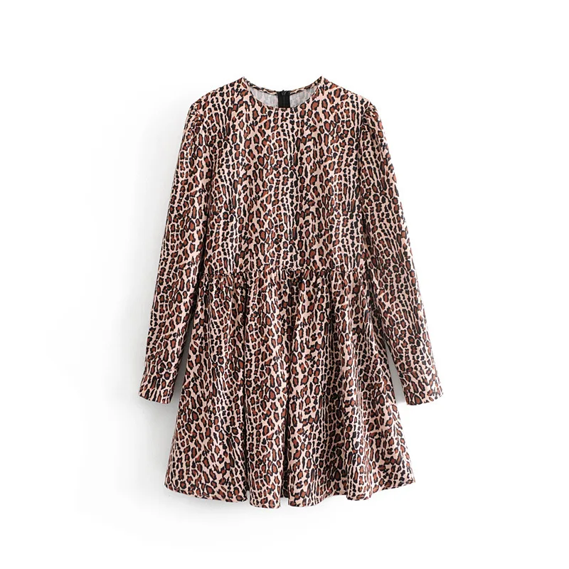 

WOMEN'S Dress 18 Autumn Europe And America Animal Pattern Printed Long Sleeve Crew Neck Pullover Dress Casual Explicit Elegant S