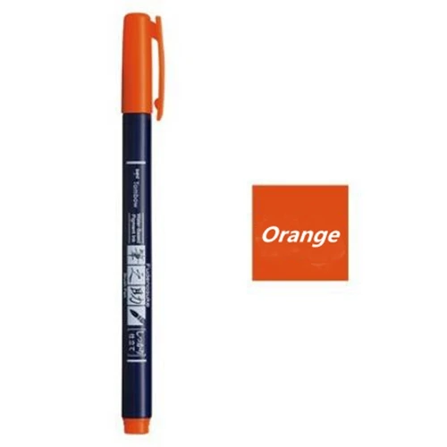 Orange soft head 1 шт. Tombow ручка-кисть для каллиграфии практика каллиграфии маркер ручка с надписью мягкий почерк школьные офисные принадлежности канцелярские принадлежности - Цвет: Orange soft head