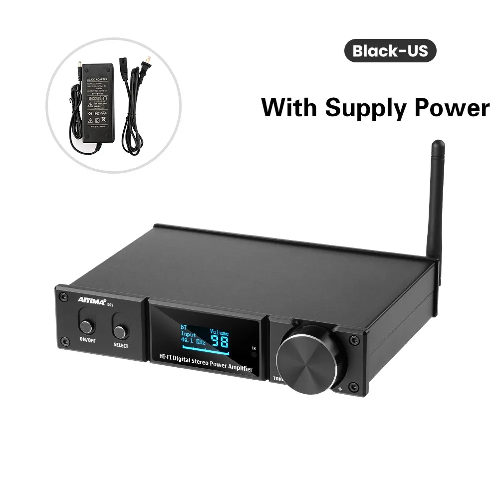 AIYIMA D05 Bluetooth 5.0 Power Amplifier 120Wx2 Sound Amplificador Subwoofer Amplifier USB DAC OLED APTX 2.1 Home Theater tube amp Audio Amplifier Boards