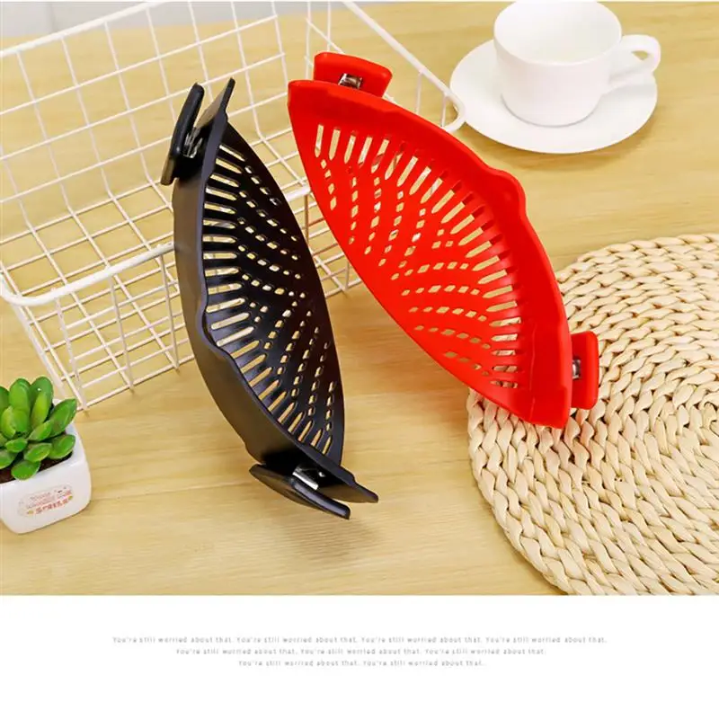 Silicone Colanders Kitchen Clip On Pot Strainer Drainer For Draining Excess Liquid Univers Draining Pasta Vegetable Cookware