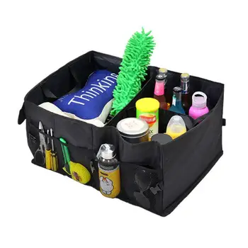 

Car Trunk Organizer Bag Oxford Cloth Collapsible Portable Car Storage Bag Container Buckle Compartments Trunk Storage Holder