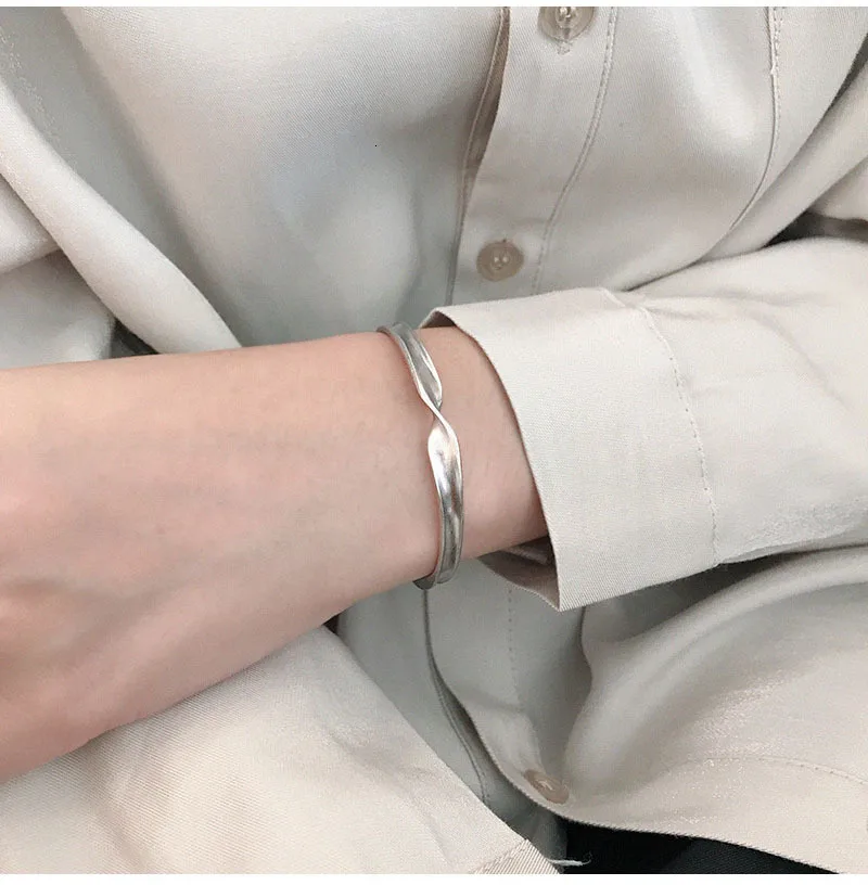 S'STEEL 925 пробы серебряные браслеты для женщин крученый браслет Bracciale браслет персонализированный Bijoux Femme подарок для девушки