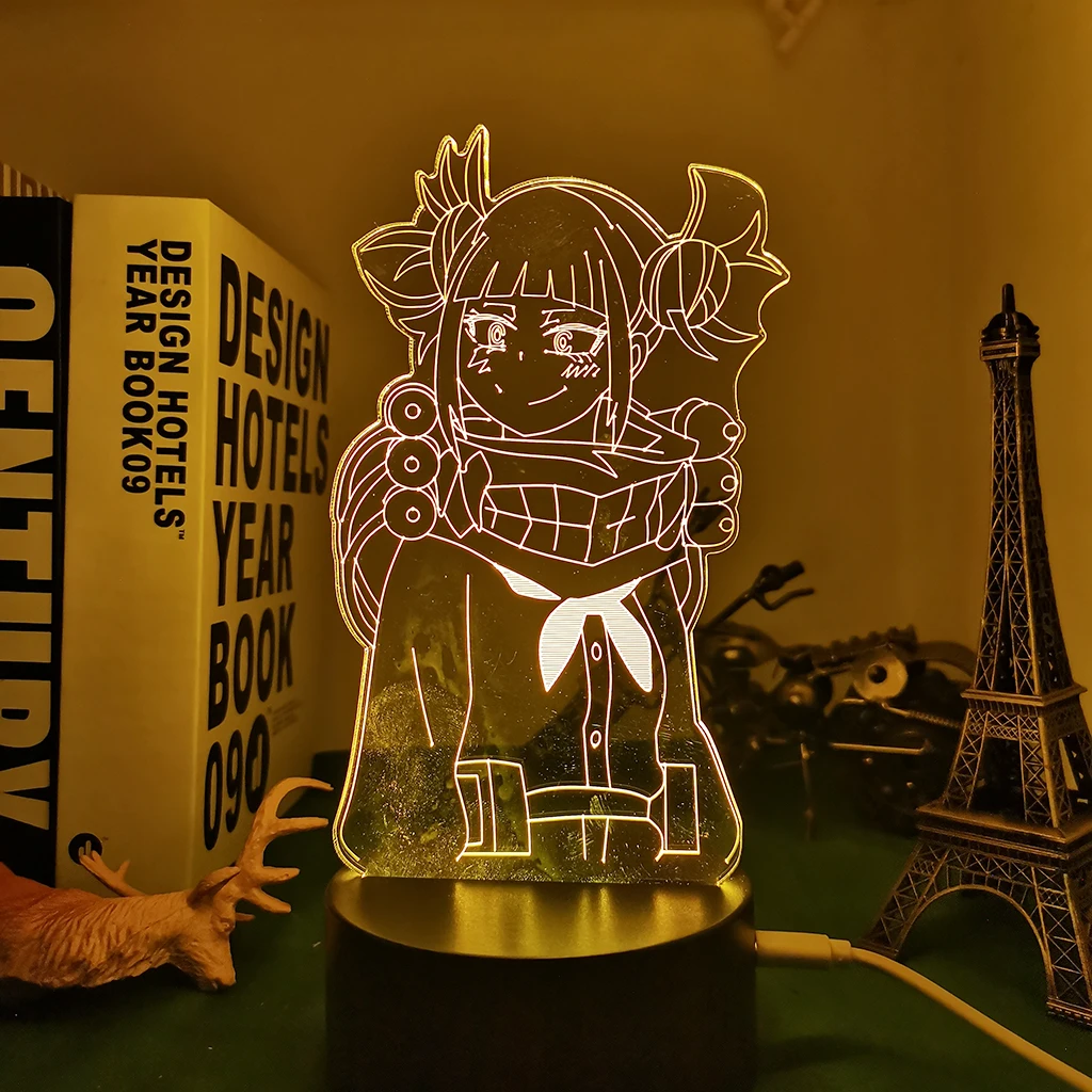 My Hero Academia Himiko Toga Led Night Light for Bedroom Decor Gift Nightlight Anime 3d Lamp Himiko Toga My Hero Academia night lamp for bedroom wall