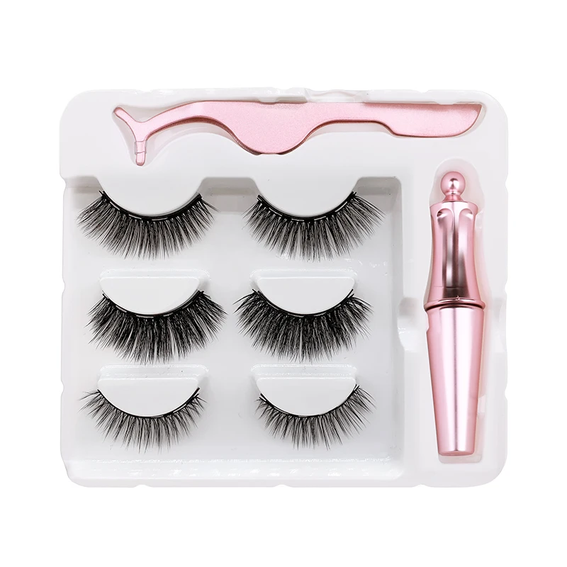 Magnet Lashes Magnetic Eyelashes 3D False Mink Reusable Liquid Eyeliner&ampMagnetic &ampTweezer Set | Красота и здоровье