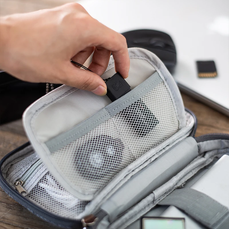 Gadget Organizer USB Cable Storage Bag Travel Digital Electronic Accessories Pouch Case USB Charger Power Polyester Fabric Bag