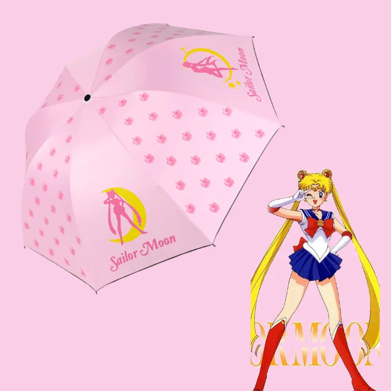 Аниме Сейлор Мун косплей реквизит Kawaii для женщин девочек Tsukino Usagi зонтик от солнца уличная портативная солнцезащитный зонт