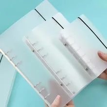 A5/a6 transparente 6-ring binder cover com fechamento de corda solta folha pasta caderno redondo anel claro capa dura