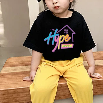 

The Hype House Tshrit Fashion Children's T-Shirt for Kids Boys Girls Unisex Oversize O-neck Tops Short Sleeve Baby Funny T Shirt