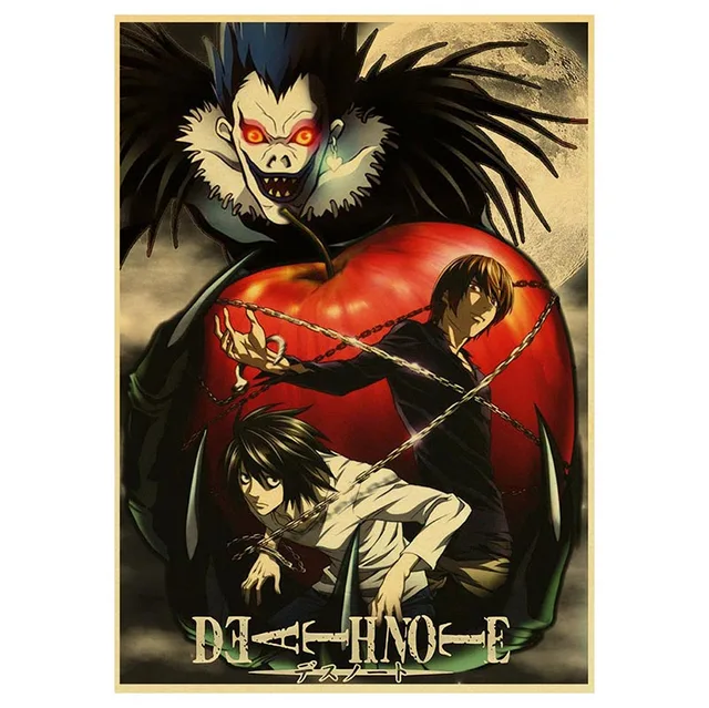 Buy 3 Get 4 Japan Anime Series Death Note Posters Retro Kraft Paper Poster Bar Room Decoration Painting Art Wall Sticker Picture 4