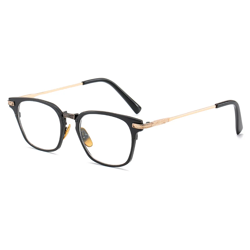 SHAUNA, Ретро стиль, классические, унисекс, квадратные очки, очки для мужчин и женщин, винтажные очки, анти-синий светильник, линзы, оправа для очков - Цвет оправы: Black Golden Clear