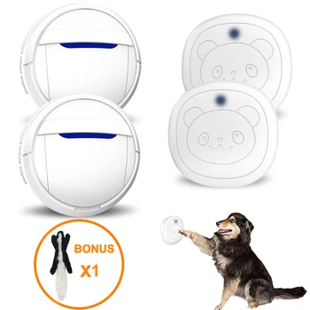 

Pet Dog Training Wireless Door Bell Dog Doorbell 1 Receiver & 2 Transmitters