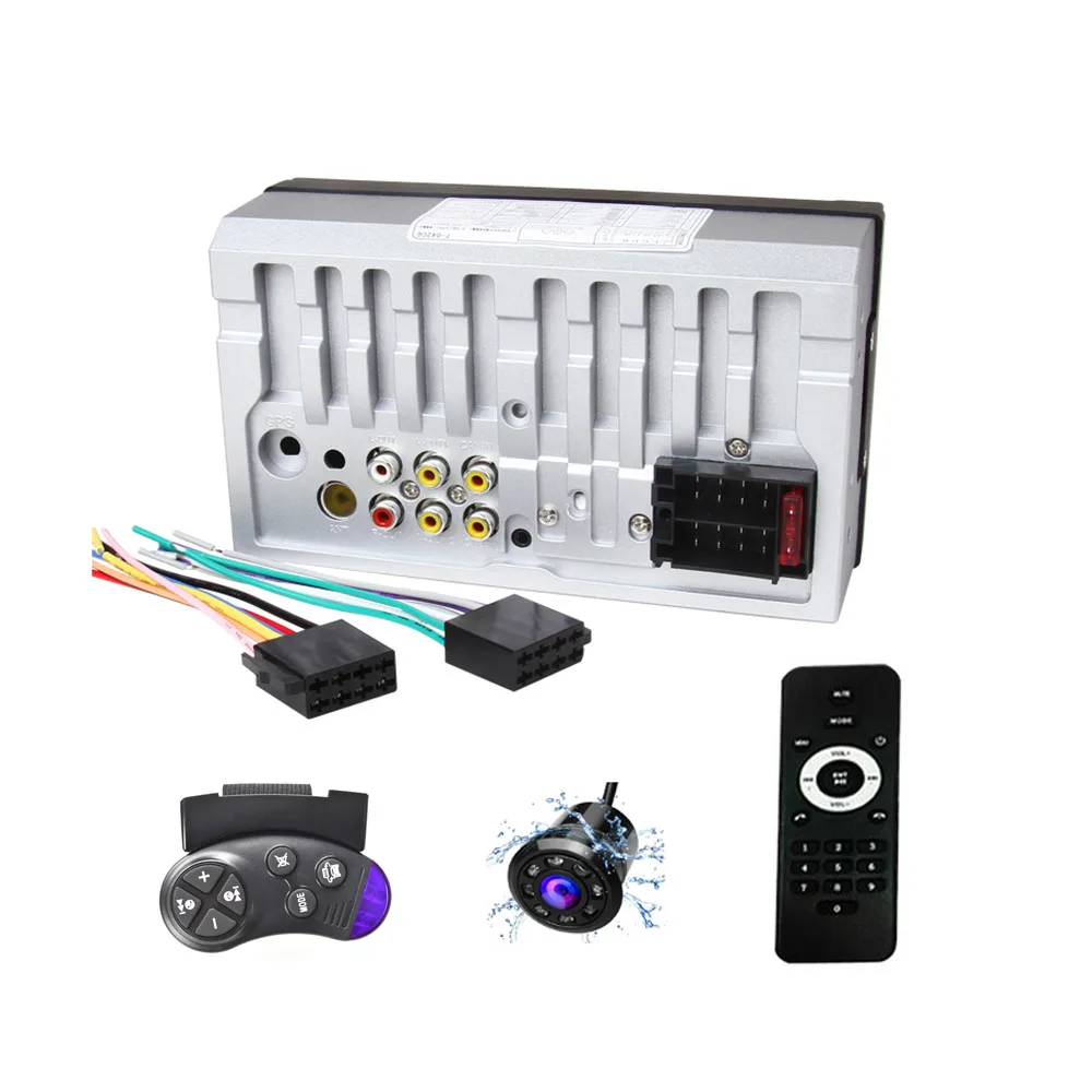 With 8 LED Camera Podofo Autoradio 2 Din Car Radio 6.6'' inch LCD Touch Screen Car Audio stereo Bluetooth Hands free Rear View Camera with frame - Цвет: With 8 LED Camera