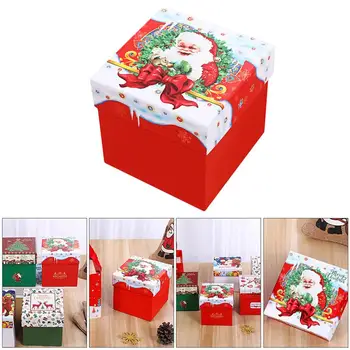 

5 Pcs Santa Claus Christmas Gift Boxes Candy Storage Boxes Paper Chocolate Holders Containers Gift For Packaging Party
