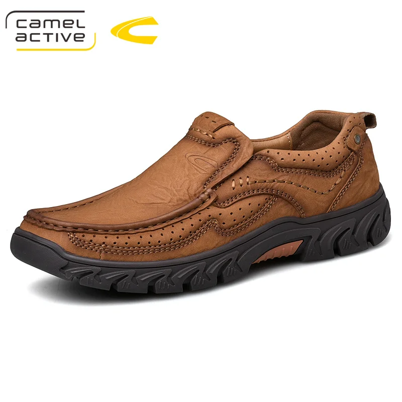 Camel Active/Новинка; мужские оксфорды из натуральной кожи; сезон весна-осень; водонепроницаемые мокасины; мужская повседневная обувь на шнуровке; Мужская Уличная обувь - Цвет: 19550 light brown