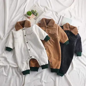 66 100cm Nowy Zima Cordury Zagescic Cieply Polar Wewnatrz Baby Gap Baby Boy Zima Romper Baby Girl Ogolnie Tanie I Dobre Opinie