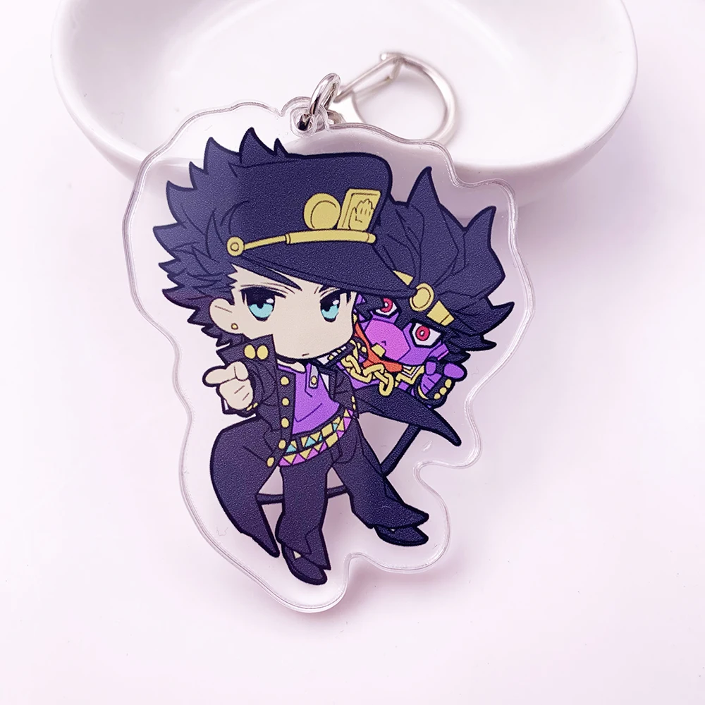 Аниме Jojos Необычные Приключения брелок Двусторонняя фигурка Kujo Jotaro Кира Yoshikage Цезарь акриловый брелок Коллекция подарок - Цвет: K0018-14
