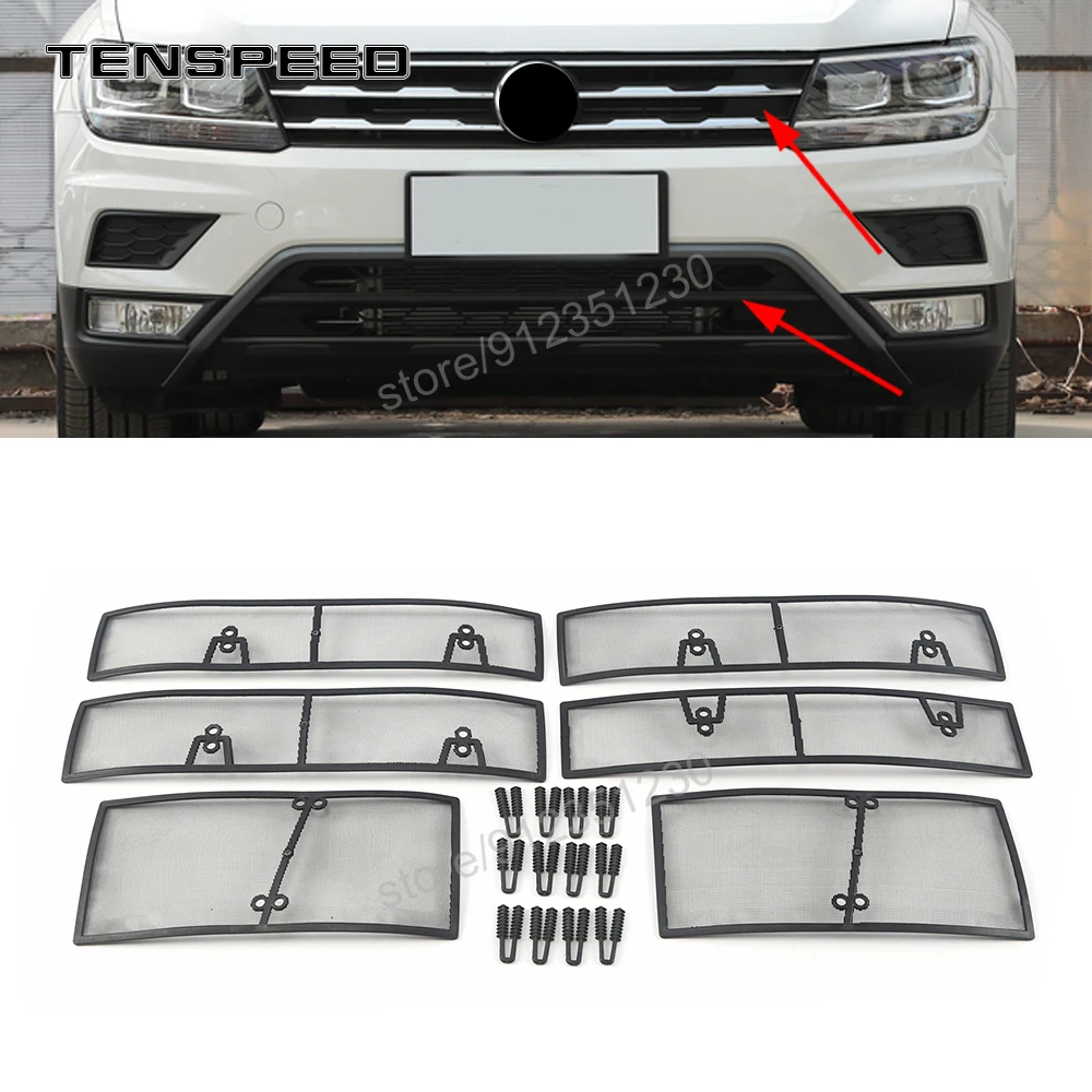 Car Insect Screening Mesh Front Grille Insert Net Protect Trim For VW Tiguan MK2 2017 2018 2019 2020 2021 Styling Accessories | Автомобили