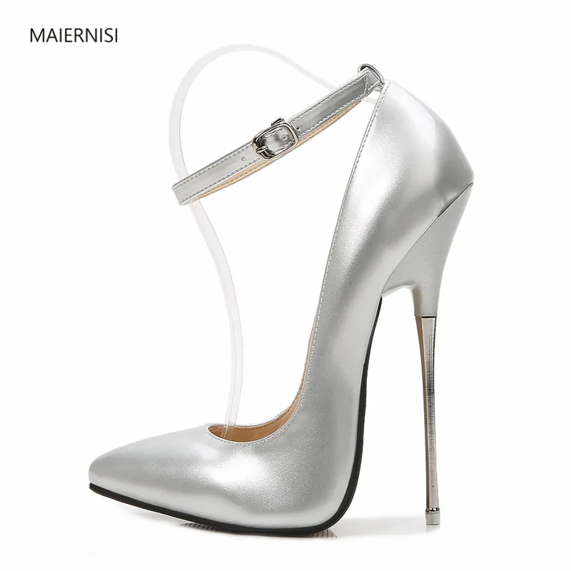 Женские свадебные туфли MAIERNISI красные из сетчатой ткани на высоком каблуке 16 см