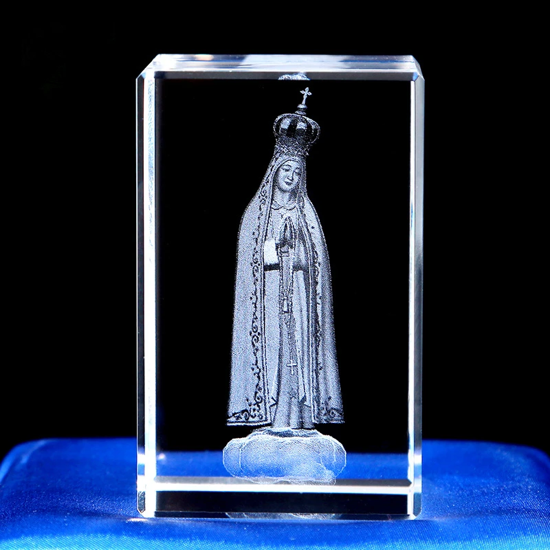 Христианский Декор 3D лазер K9 кристалл внутри резьба подарки Иисус, Дева Мария распятие церковь сувениры Внутренняя гравировка ремесла