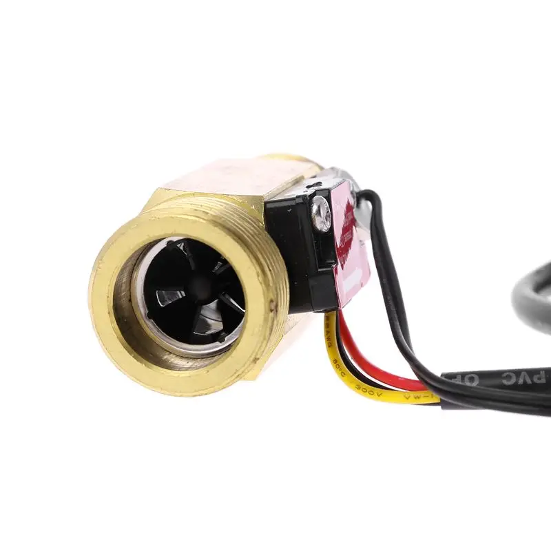 Flow Sensor G3/4" G1/2" Water Flow Switch With Temperature Detection For Turbine Liquid Sensor Copper Shell Hall Meters