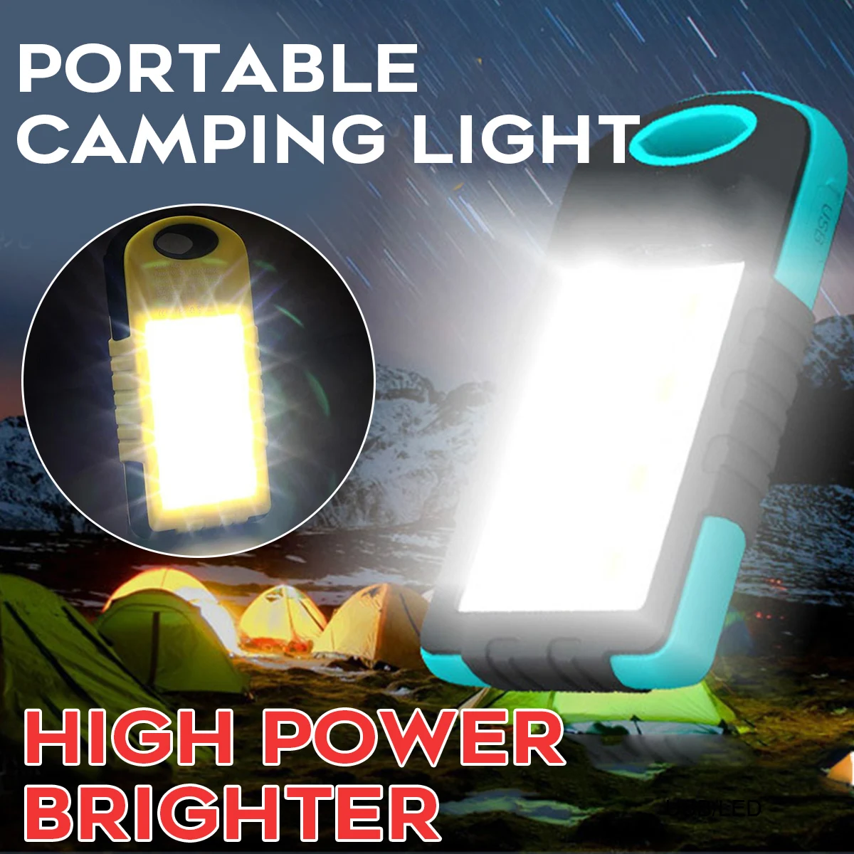 Солнечный внешний аккумулятор 8000 мАч водонепроницаемый светодиодный