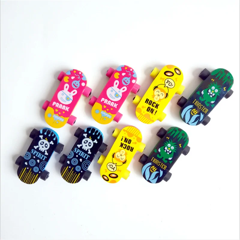 Eraser Stationery Cute Cartoon Skateboard Pencil Eraser School Supplies Gift Kids Student Learning Office School Stationery 1PCS