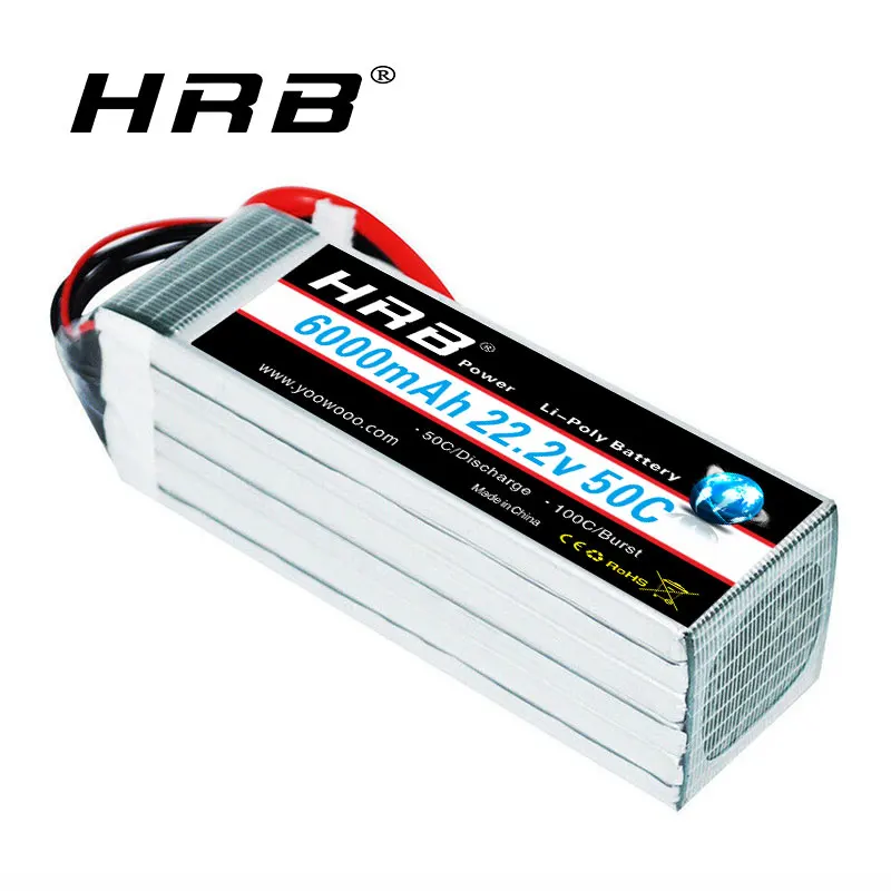 HRB 6S 22,2 V 6000mah Lipo батарея 50C RC части с разъемом XT90 T разъем для 700 800 RC грузовой вертолет Самолет RC автомобиль Лодка
