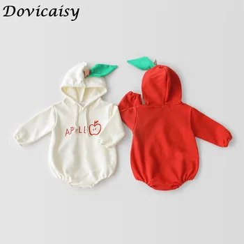 

Winter Autumn Pure Cotton Fruit Printing Long Sleeve Bodysuits with Hair Band Baby Girls Casual Clothes