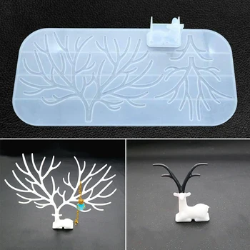 

2pcs/set Silicone Mold Deer Antler Branch Molds DIY Resin Epoxy Casting Mold Hand-set Table Silicone Mold
