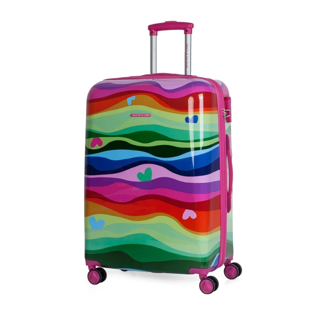 Agatha Ruiz De La Prada Model Waves Suitcase Medium Travel 4 Wheels Polycarbonate 68561 - Rolling Luggage - AliExpress