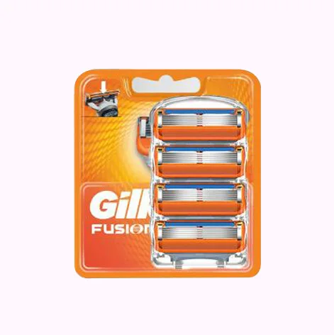 Gillette-Cuchillas de afeitar para hombre Fusion, 5 capas, cuchillas de seguridad, acero inoxidable, cuidado de la cara, 4 unidades