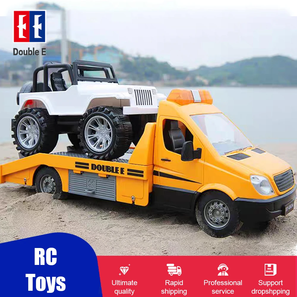 

Double E E674 1/18 RC Truck Trailer Radio Controlled Car Tractor Traffic Police Road Wrecker construction vehicle toy for kids