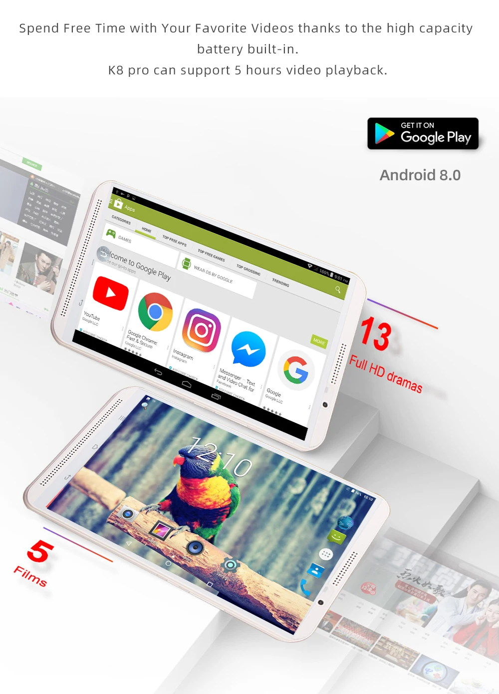 8 дюймов планшетный ПК мобильный телефон звонок 4g lte две sim-карты планшеты 6 ГБ ОЗУ 64 Гб ПЗУ android 9,0 двойной wifi 2,4G/5G
