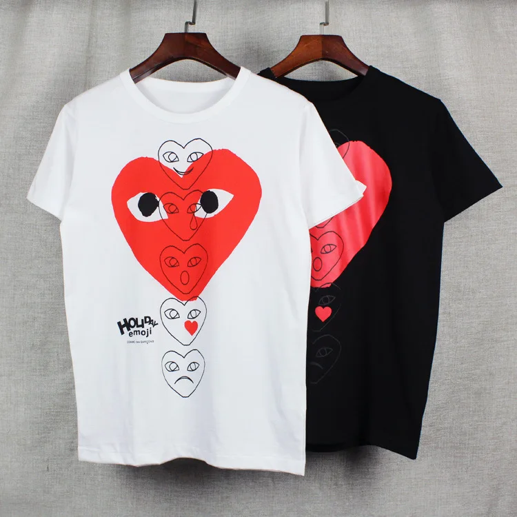 

18 New Style Spring And Summer Short Sleeve Heart Limited Edition-Red Pure Cotton COUPLE'S T-shirt