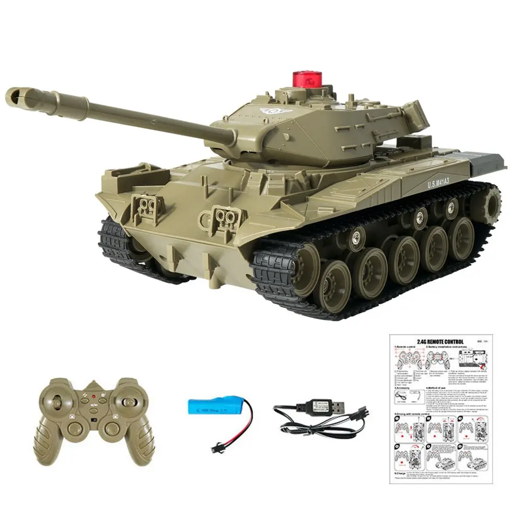 RC Tank 2.4G Battle Launch Military Truck Cross-Country Tracked Remote Control Simulation Vehicle Hobby Toys for Children | Игрушки и