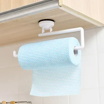 

Kitchen Accessories Storage Holder Vacuum Sucker Paper Towel Rack Adhesive Bathroom Towel Shelf Wall Hanging Roll Paper Rack