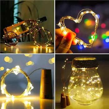 

Sale LED Starry Fairy Lights LED Wine Bottles String Light LED cork copper wire string lights Home Wedding party decoration Q30
