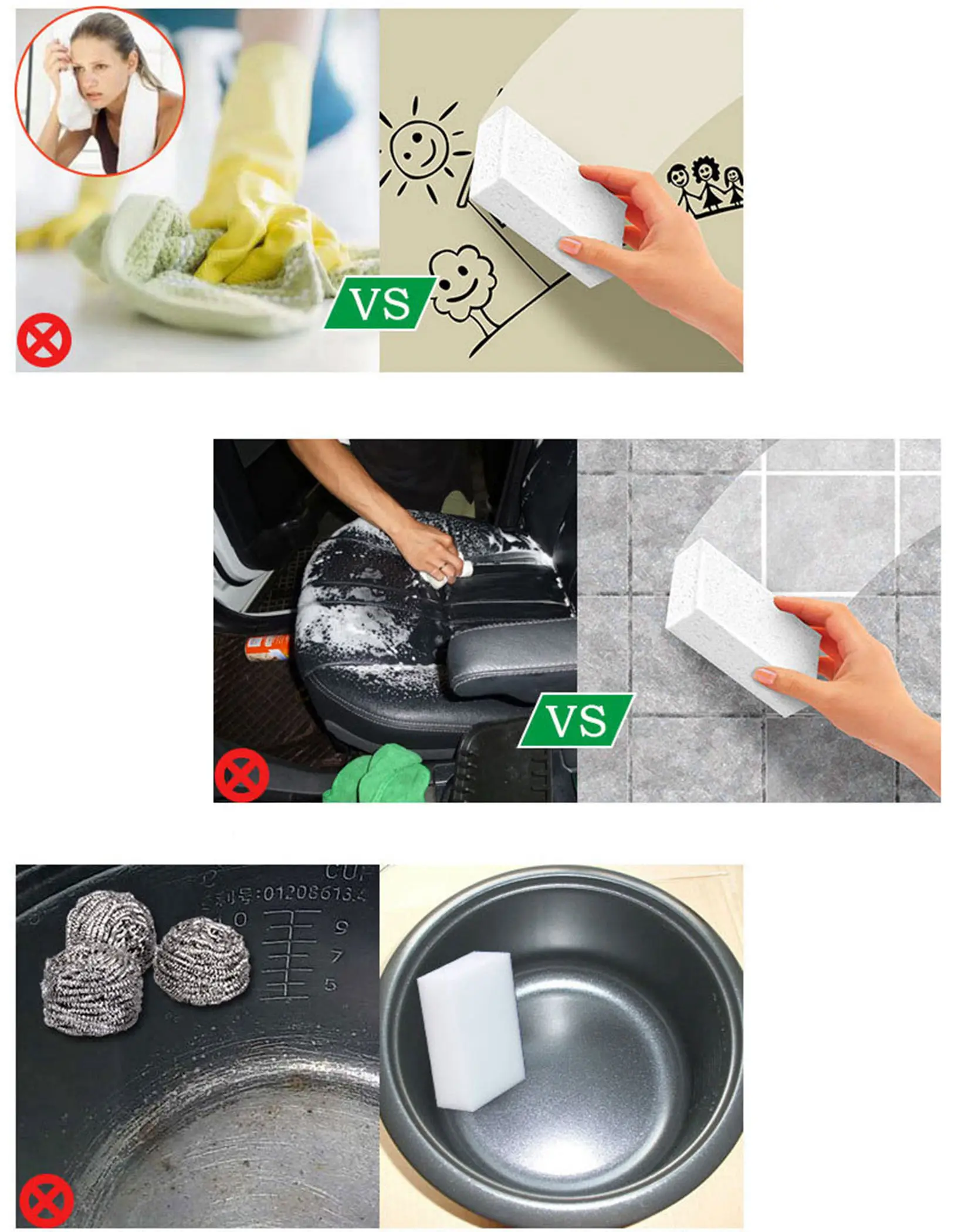 Много губки упорная очистка грязи пена меламиновая Губка Pad 10x6x2 см