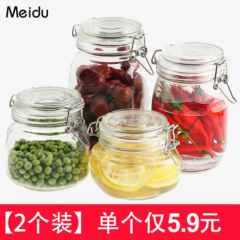

Glass Sealed Can Honey Lemon Glass Jar Pickle Jar Sparkling Wine Glass Bottle Storage Jar Sub-Food Enzyme Bottle