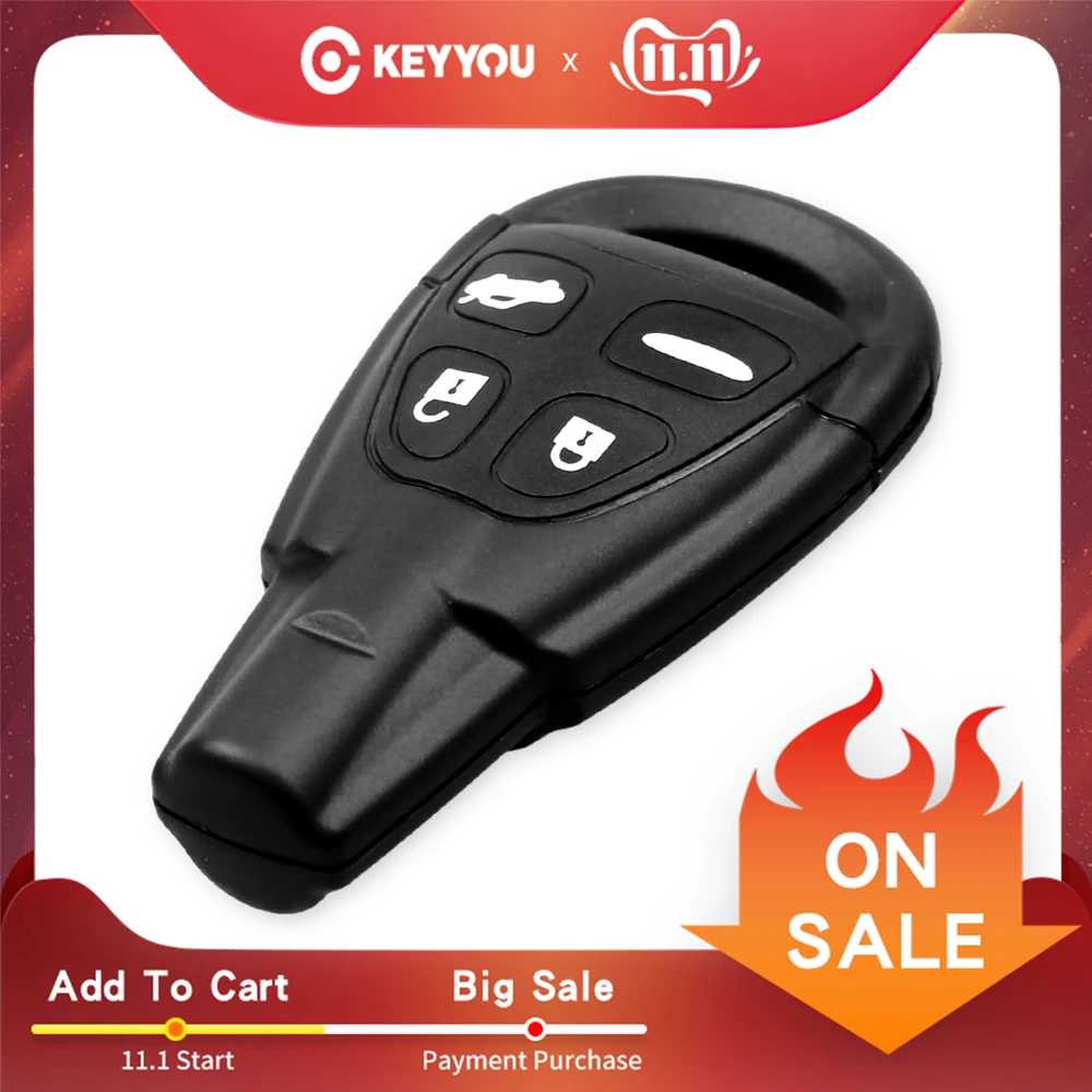 KEYYOU 4 кнопки дистанционного ключа оболочки чехол для SAAB 9-3 9-5 2003 2004 2005 2006 2007 2008 2009 2010 Автозапуск ключа автомобиля чехол