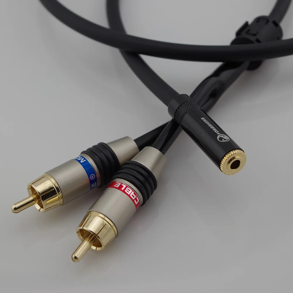 HIFI 3 5mm RCA Female connector jack Stereo Cable Y plug to 2 RCA Male Adapter 3 5 Audio aux Socket connector to Headphone music